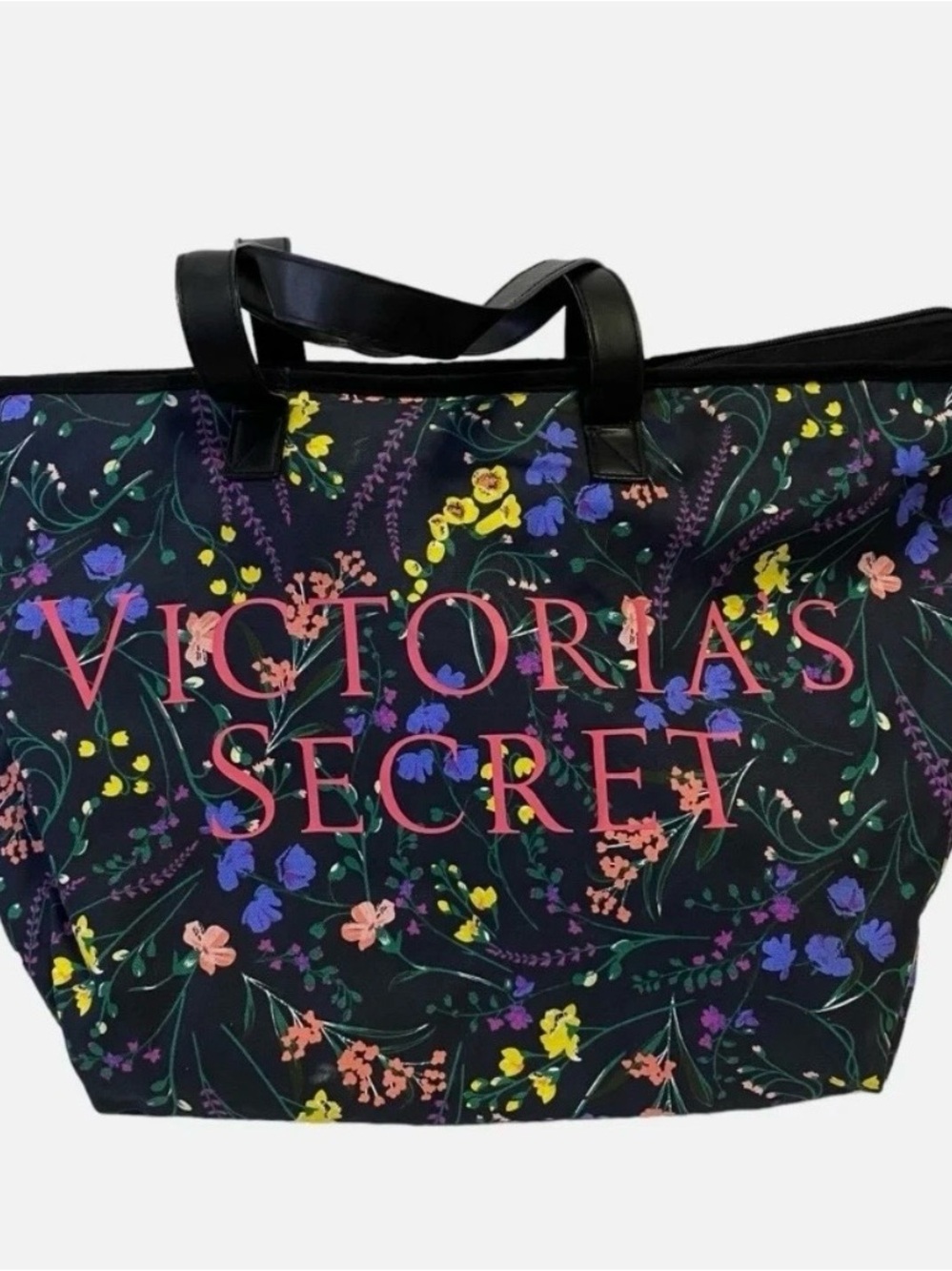 Victoria's Secret Pink Floral Weekender Canvas Bag NEW